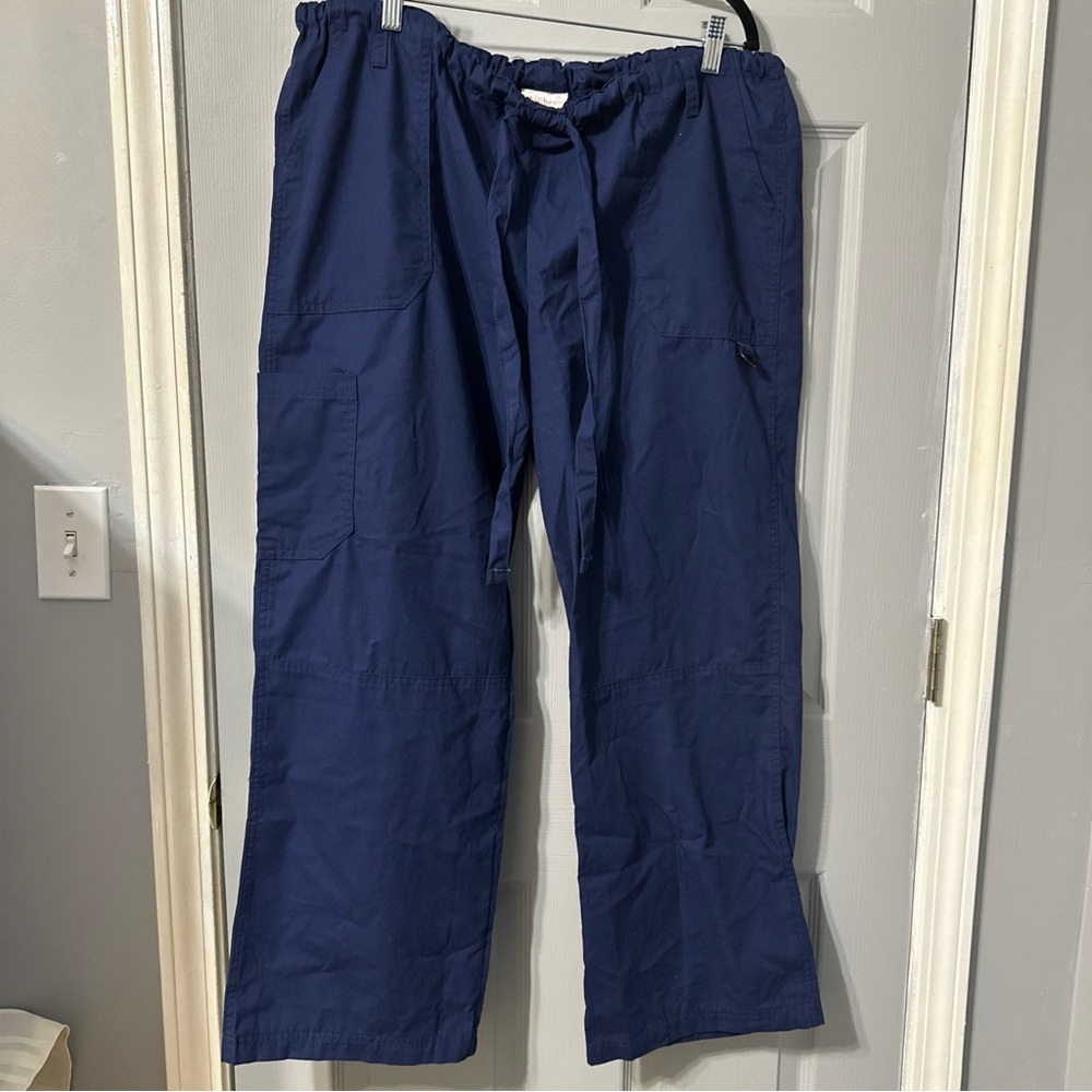 Relaxed Fit Blue Cargo Pants
